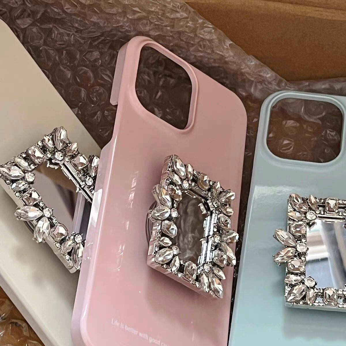 Shining Stand With Pastel Color iPhone case キラキラスタンドとパステルカラーiPhoneケース R01283