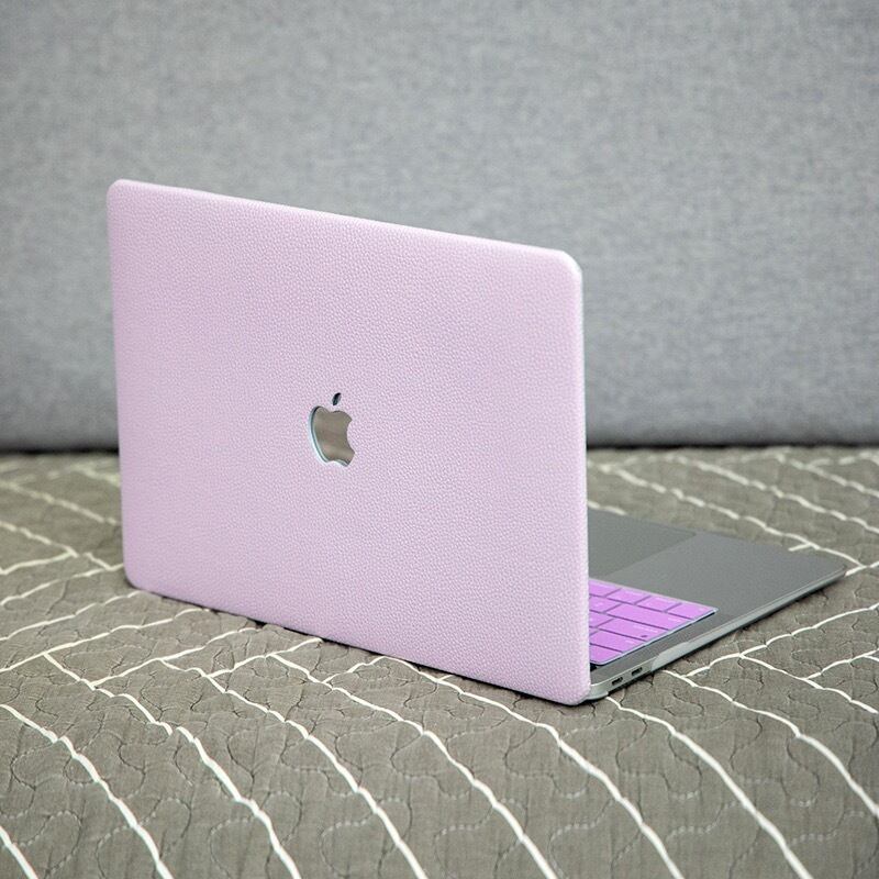 Light Purple Leather MacBook Cover ライトパープルレザーMacBookカバー R01347