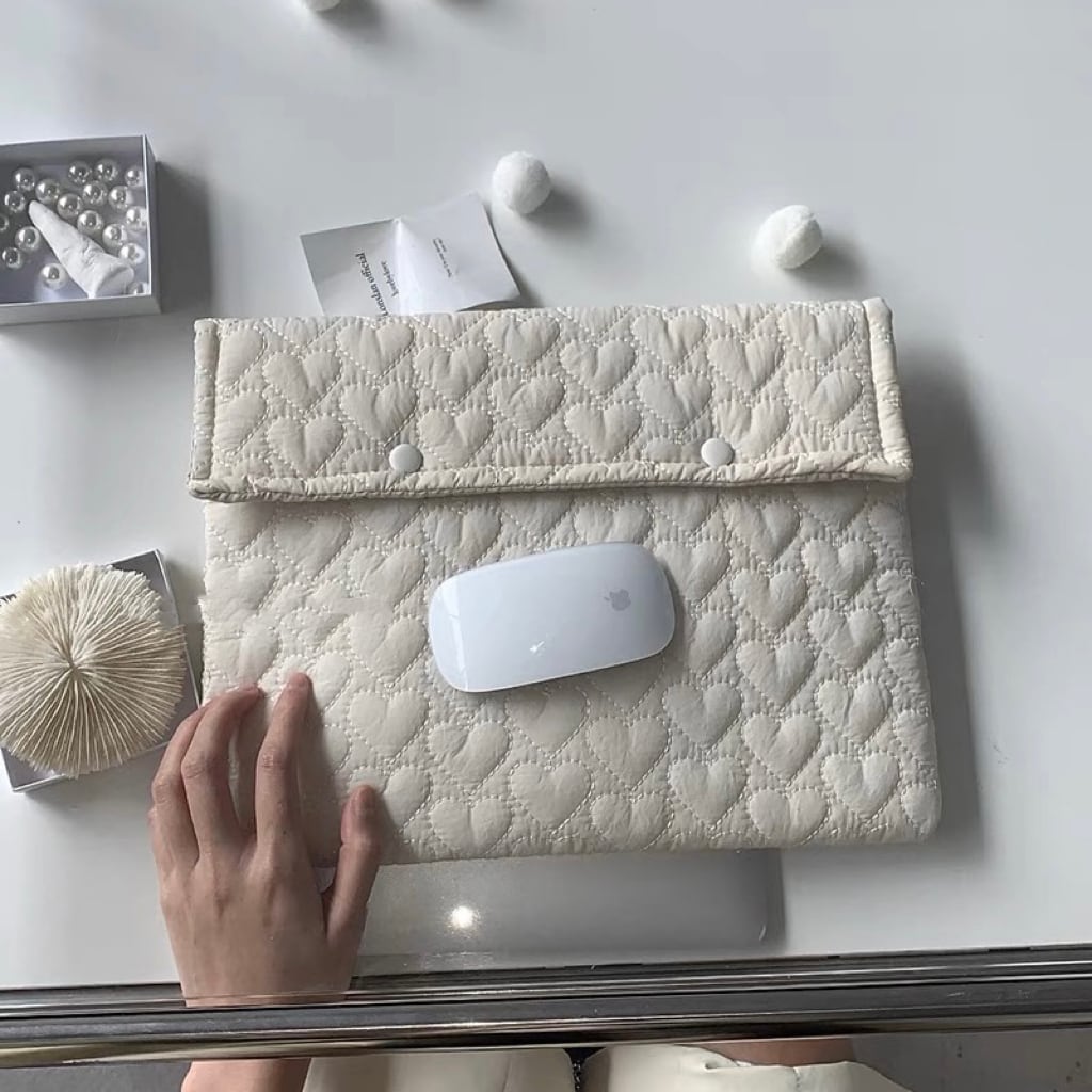Fluffy Heart MacBook iPad Bag モコモコハートMacBook iPad バッグ R01297