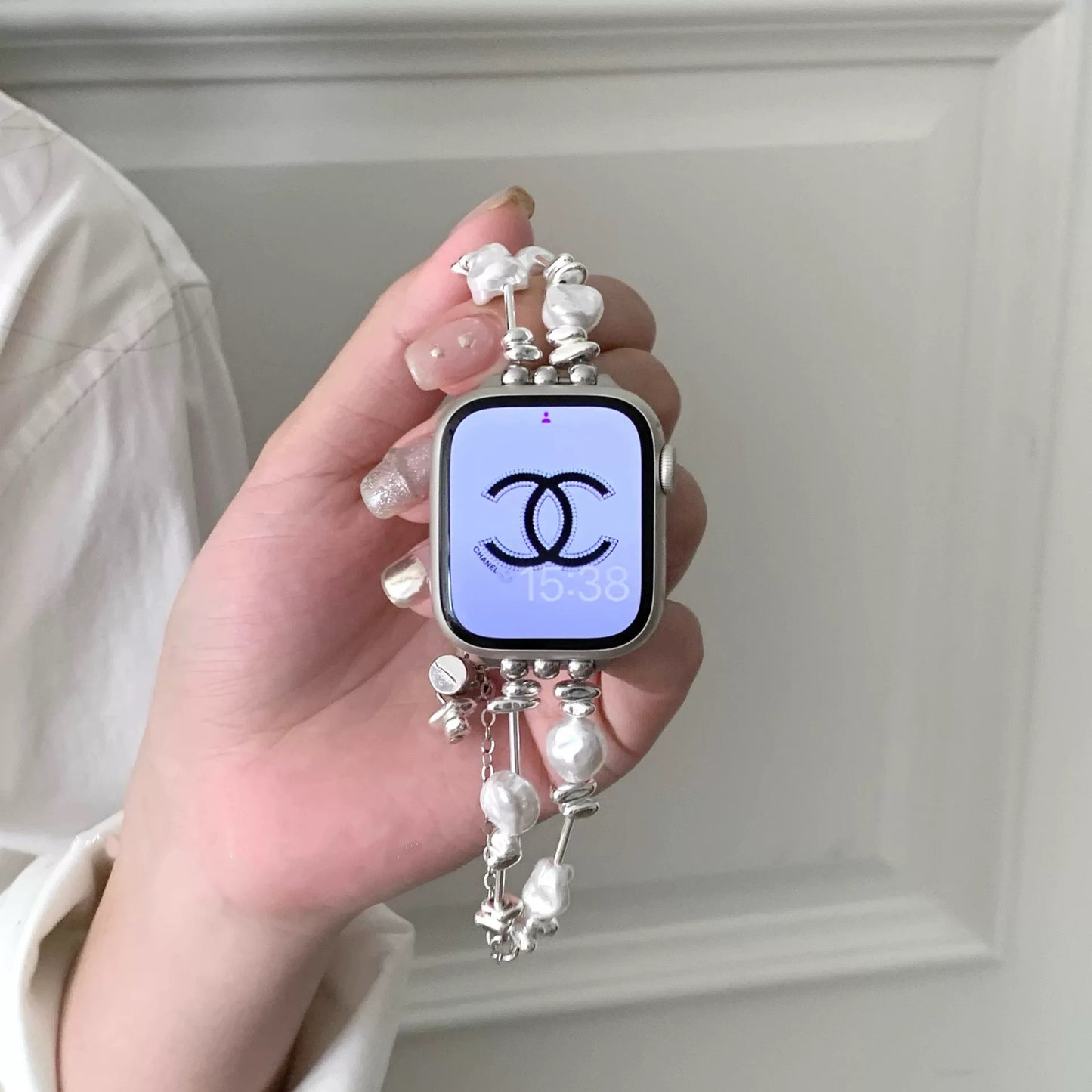 Pearl Bracelet Apple Watch Band パールブレスレット風AppleWatchバンド R02101