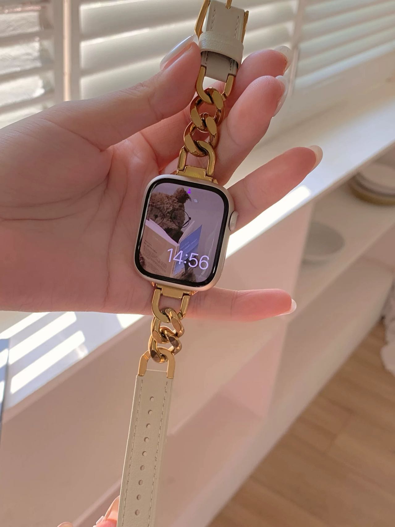 Leather and Chain Apple Watch Band レザーとチェーンAppleWatchバンド R02045