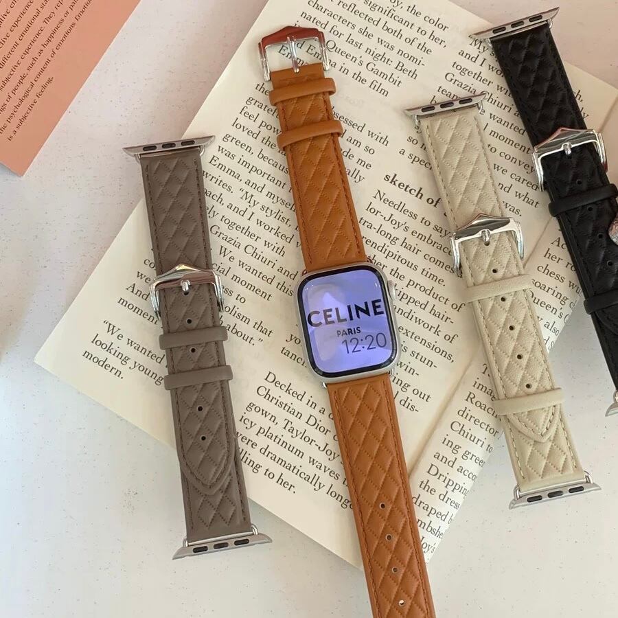 Diamond Leather Apple Watch Band レザーApple Watchバンド R01285