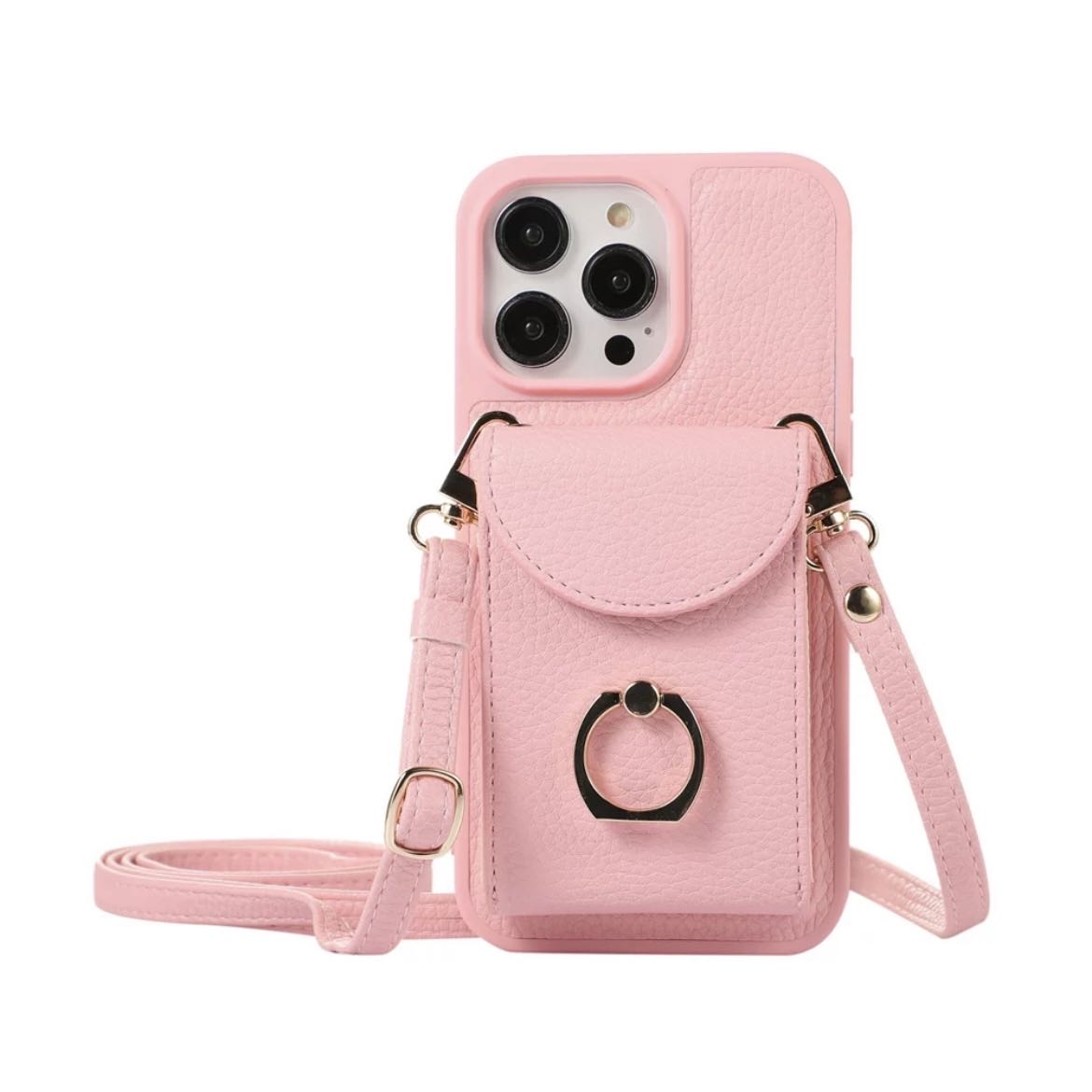 Leather Shoulder iPhone case with Card Holder レザーショルダースマホケースとカードホルダー R01425