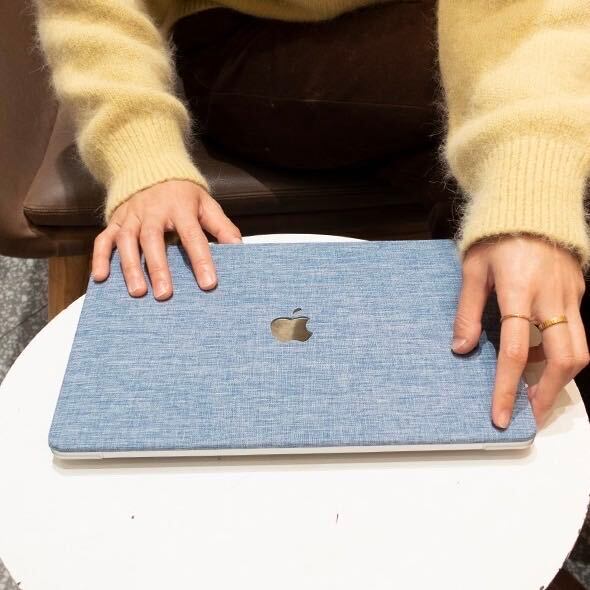 Blue Denim pattern MacBook Cover ブルーデニム柄MacBookカバー R01306