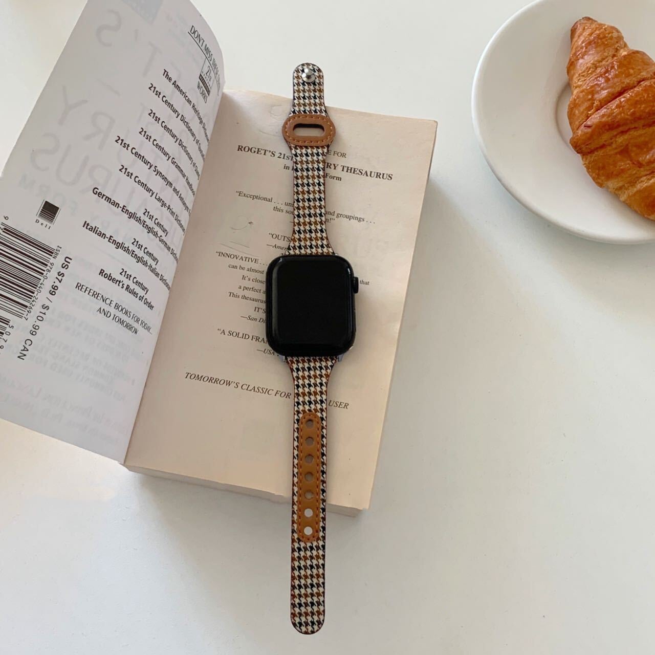 Skinny Brown Plover pattern Apple Watch Band スキニーブラウン千鳥柄Apple Watchバンド R01262