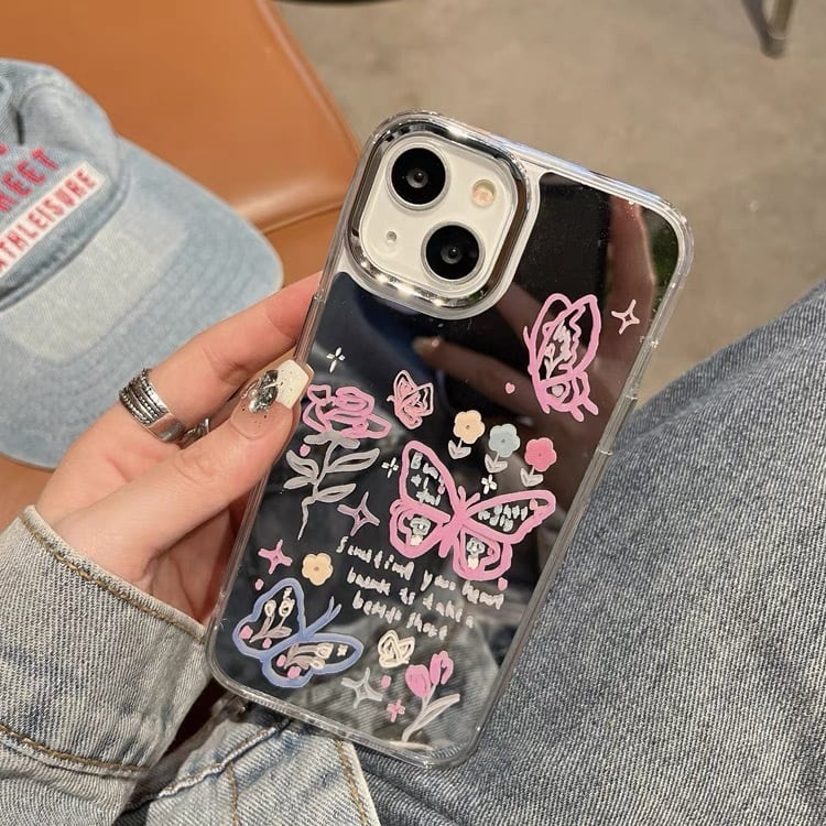 Butterfly Mirror Case with Butterfly stand R01382