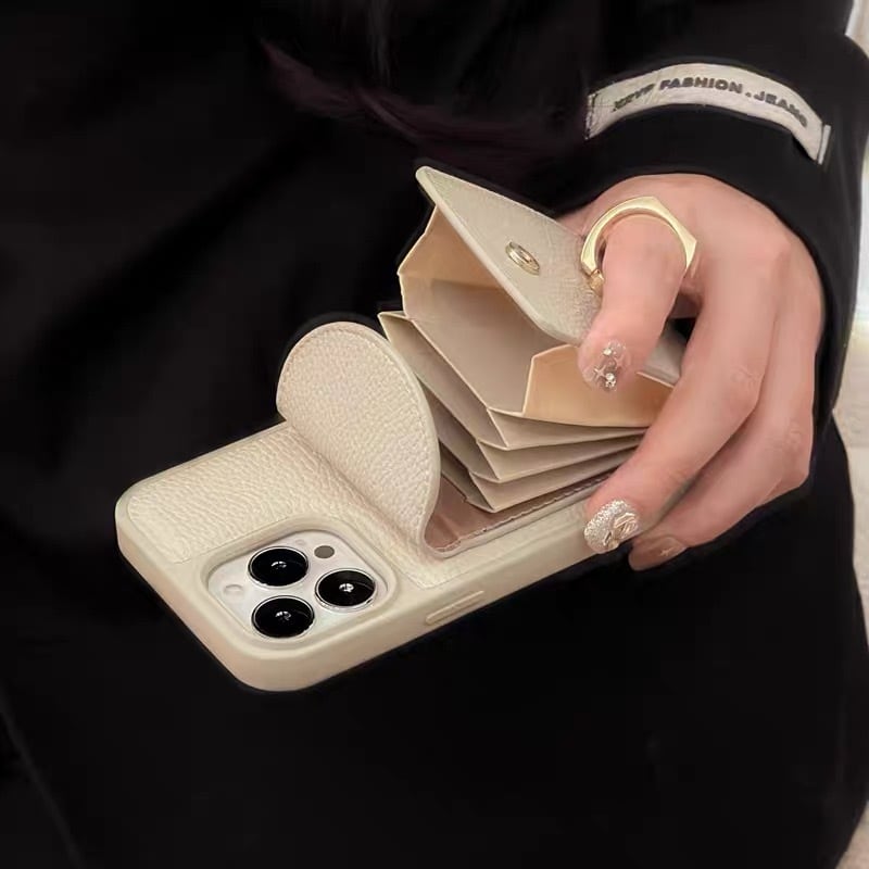 Leather Shoulder iPhone case with Card Holder レザーショルダースマホケースとカードホルダー R01425