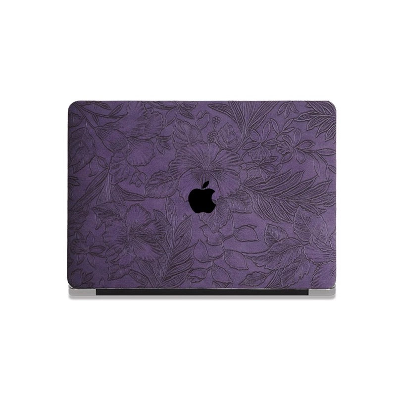 Deep Purple 3D Flower print MacBook Cover 深紫立体花柄MacBookカバー R02018