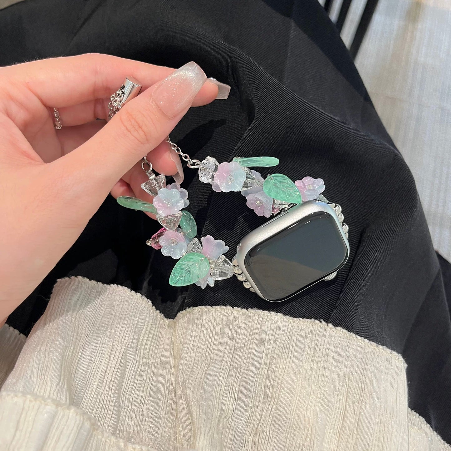 Flower Bracelet Apple Watch Band フラワーブレスレットAppleWatchバンド R02063