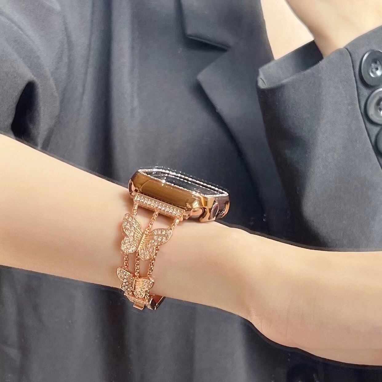Shining Butterfly Apple Watch Band キラキラバタフライApple Watchバンド R01256