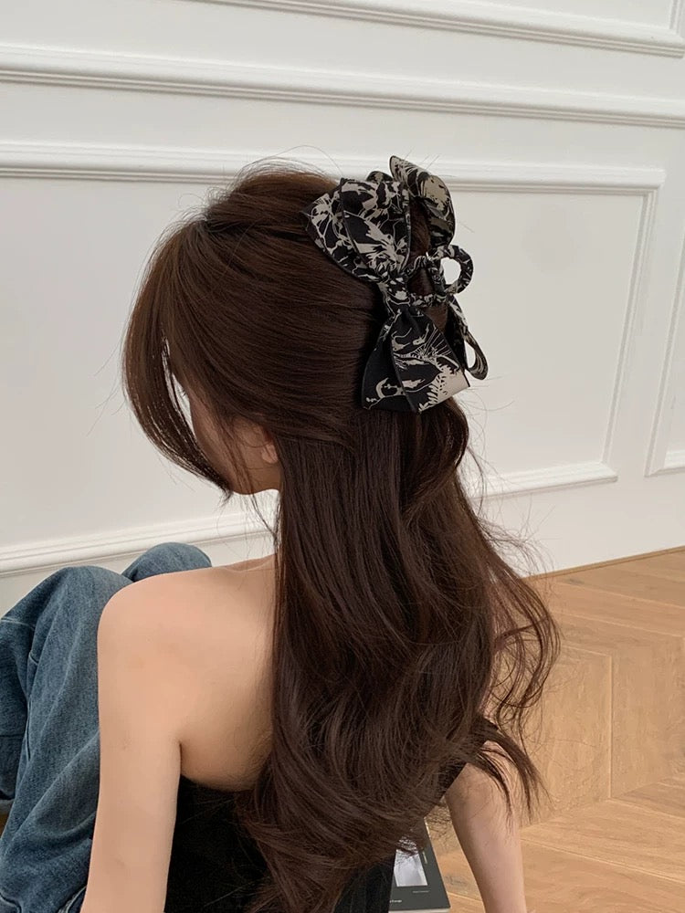 Flower Ribbon Hair Clip R01435