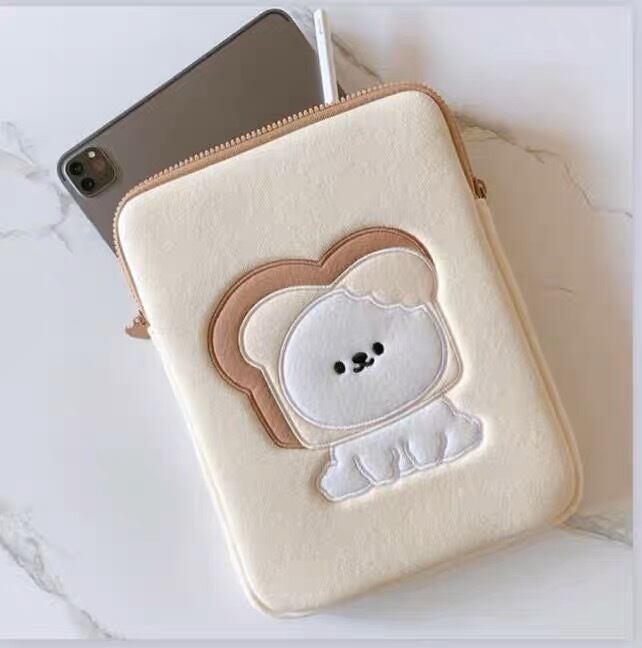 Fluffy Toast Dog MacBook iPad Bag モコモコトーストドッグMacBook iPadバッグ R01299