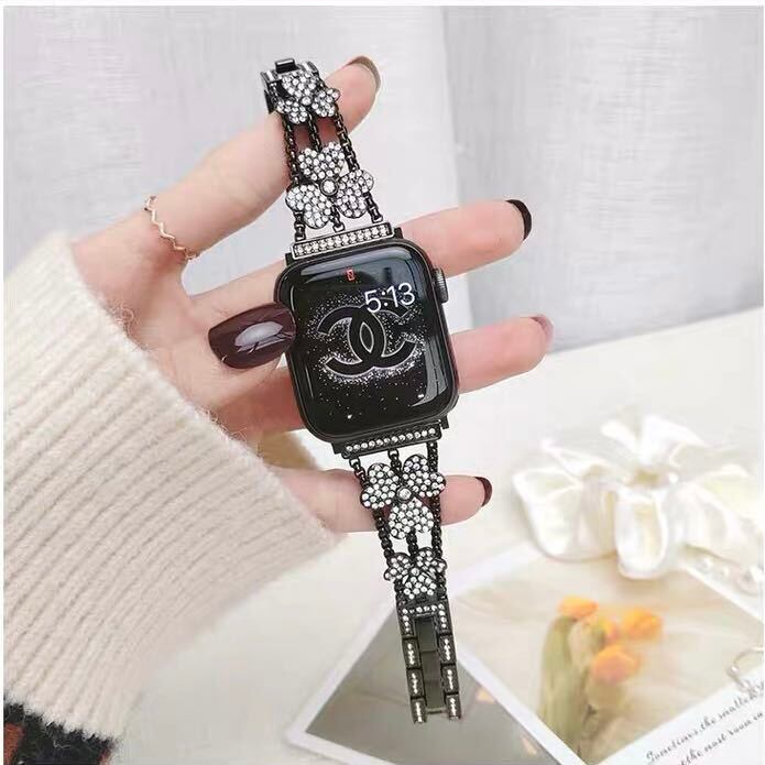 おしゃれな三つ葉のキラキラApple Watch Band アップルウォッチバンド AWB0071