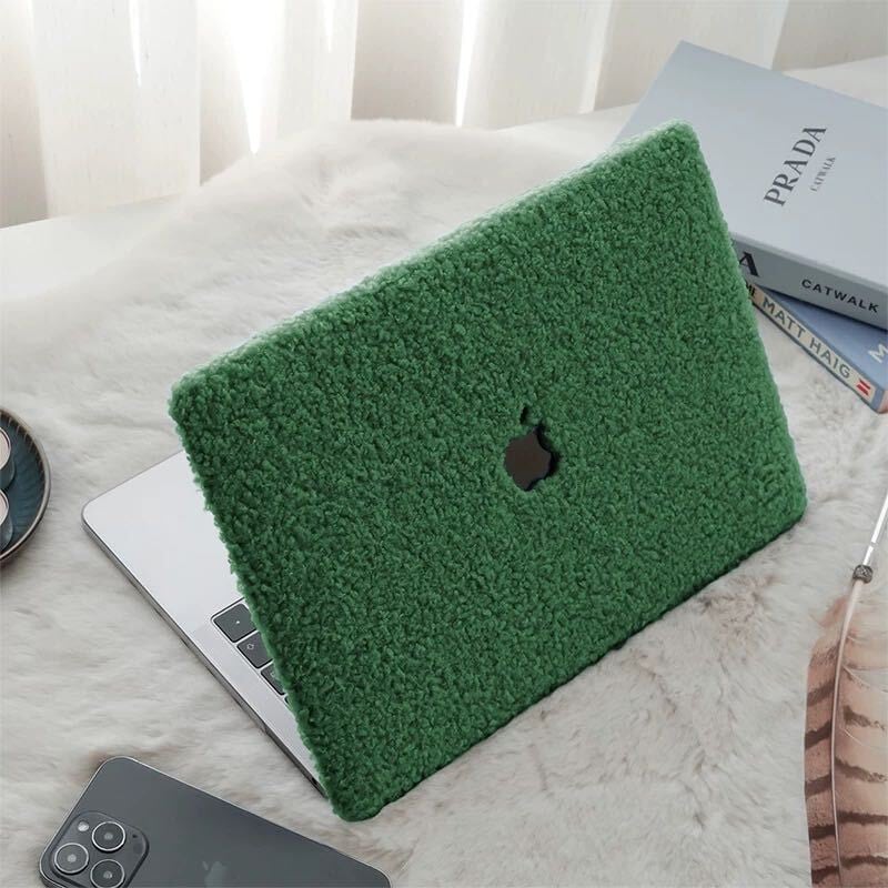 Fluffy Green MacBook Cover モコモコグリーンMacBookカバー R01314