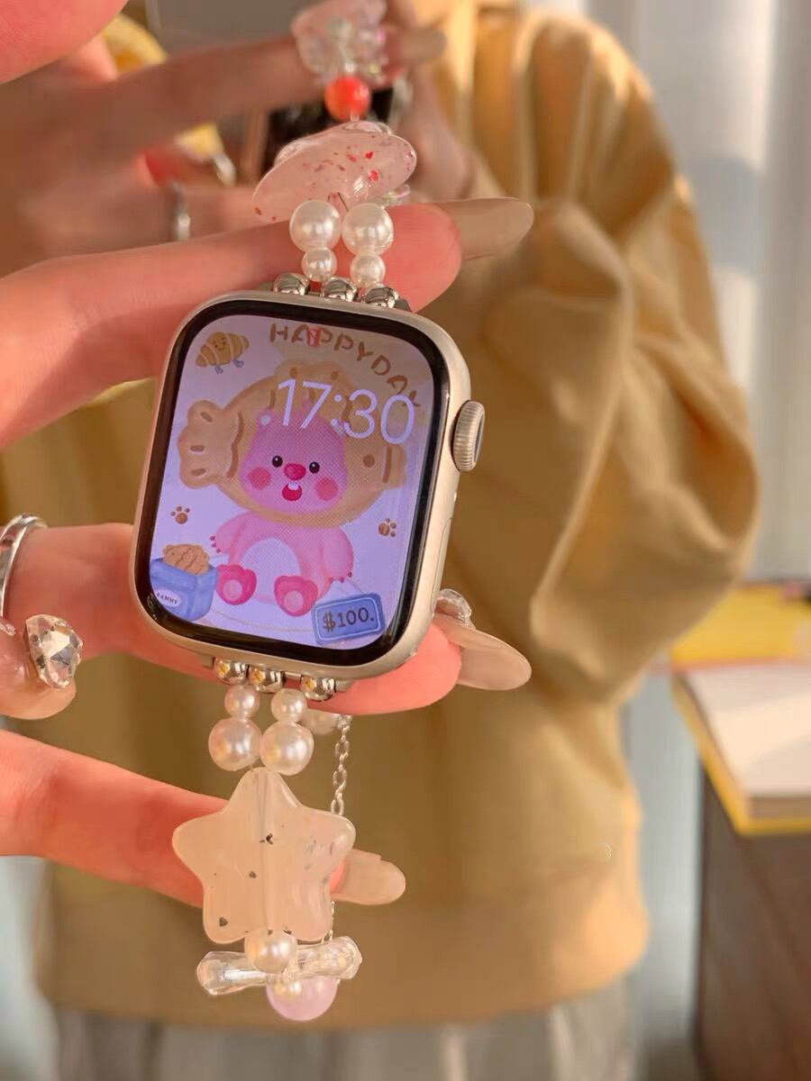 Cute Beads Accessary Bracelate Apple Watch Band かわいいビーズアクセサリーブレスレットApple Watch バンド R01408