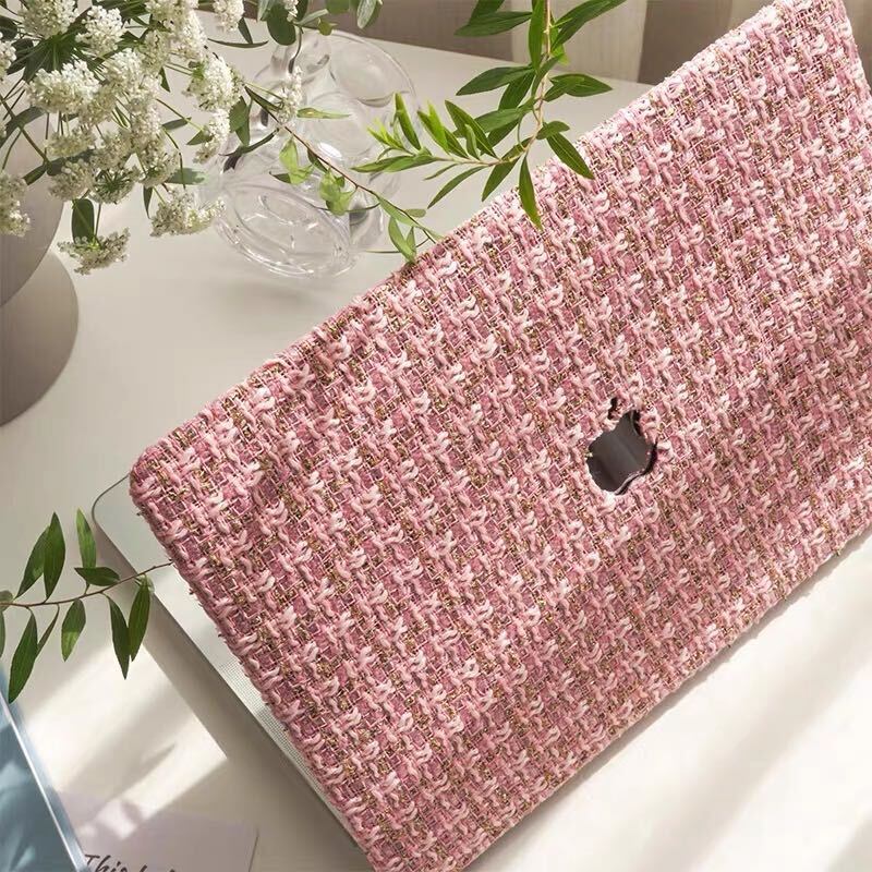 Pink Tweed MacBook Cover ピンクツイードMacBookカバー R01416