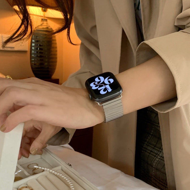 Simple Silver Apple Watch Band シンプルシルバーAppleWatchバンド R02061