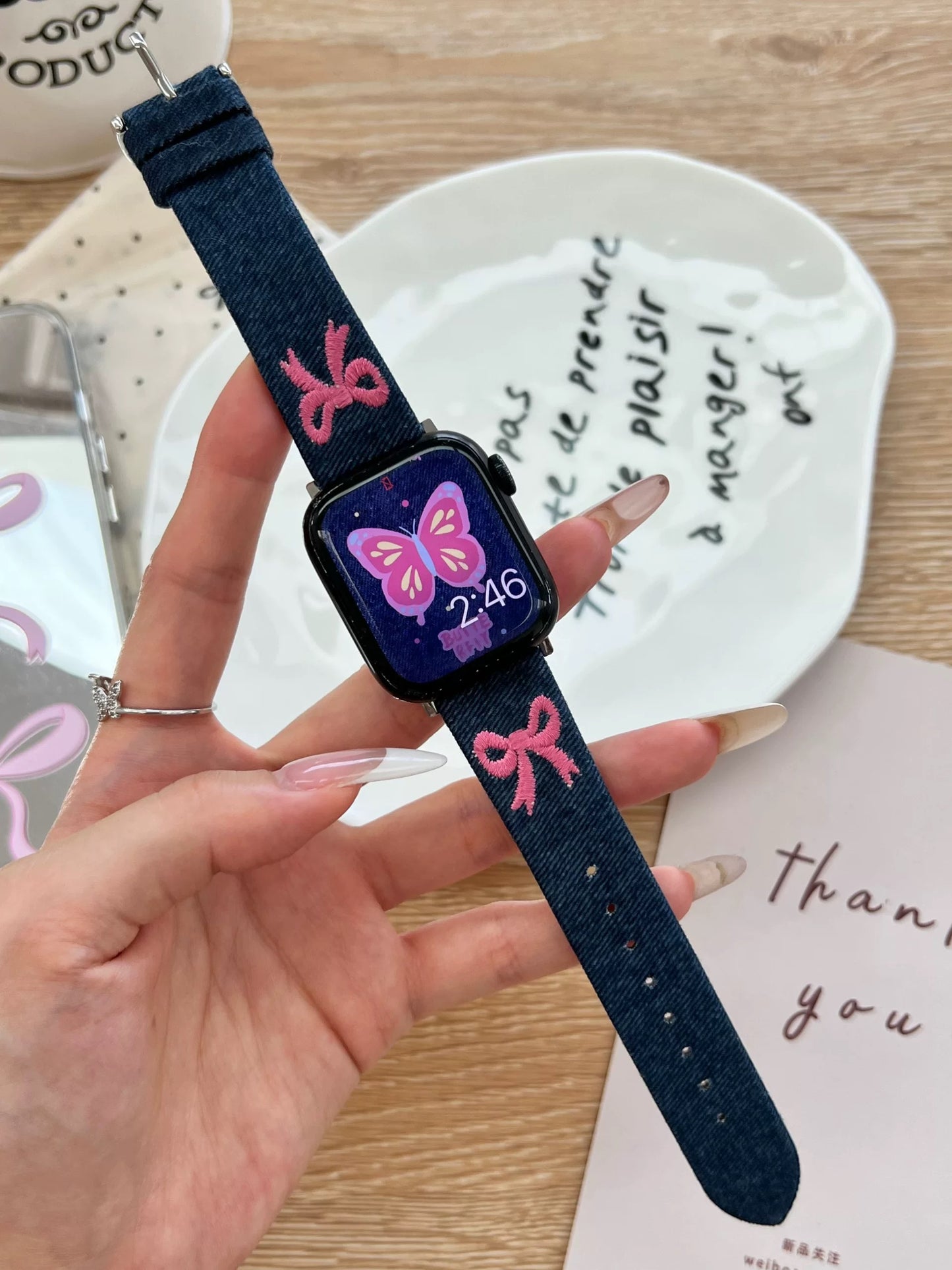 Denim Ribbon Apple Watch Band デニムリボンAppleWatchバンド R02059