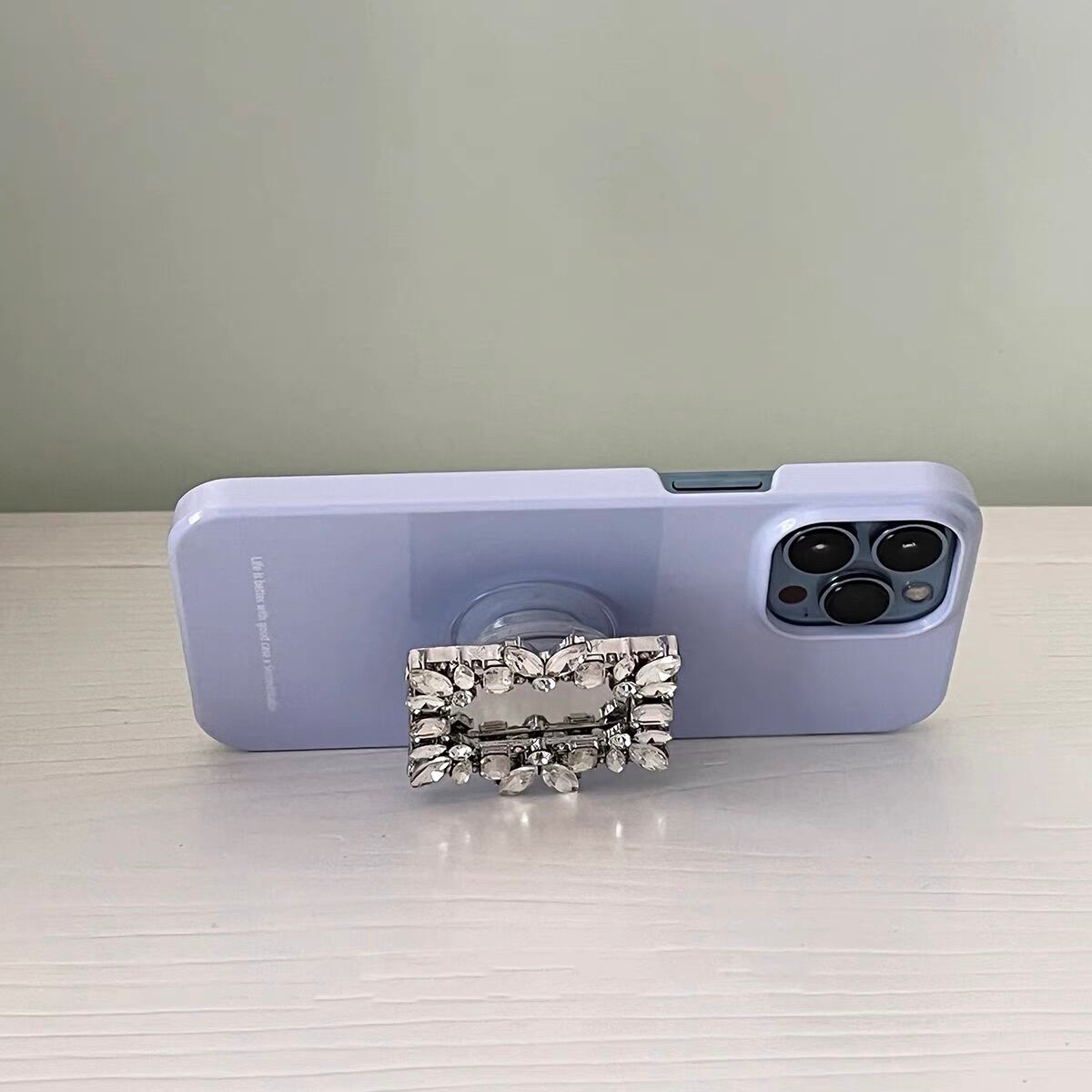 Shining Stand With Purple iPhone case キラキラスタンドとパープルiPhoneケース R01284