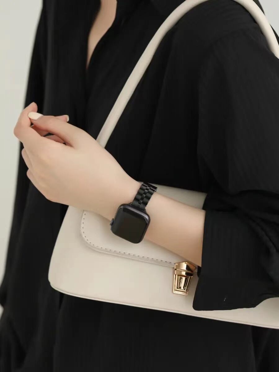 Silver & Black Simple Apple Watch Band R01177