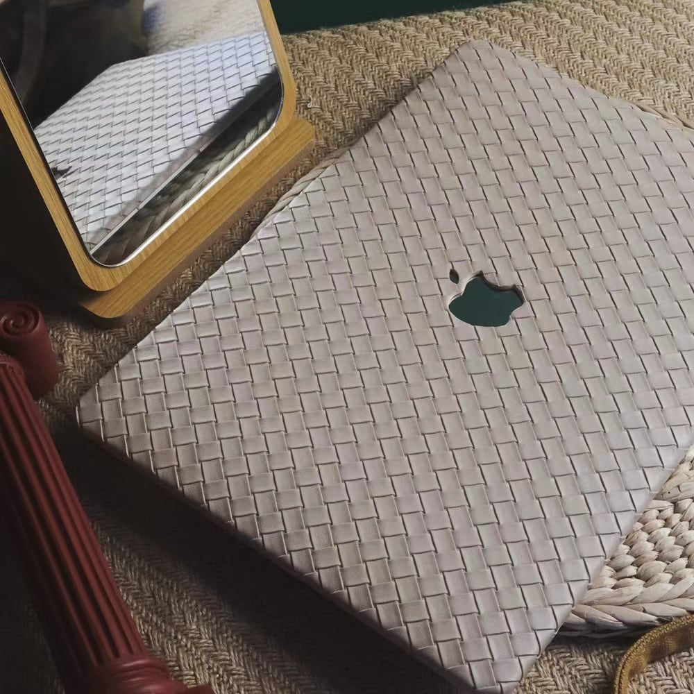 Milk tea Weave MacBook Cover ミルクティー編みMacBookカバー R01196