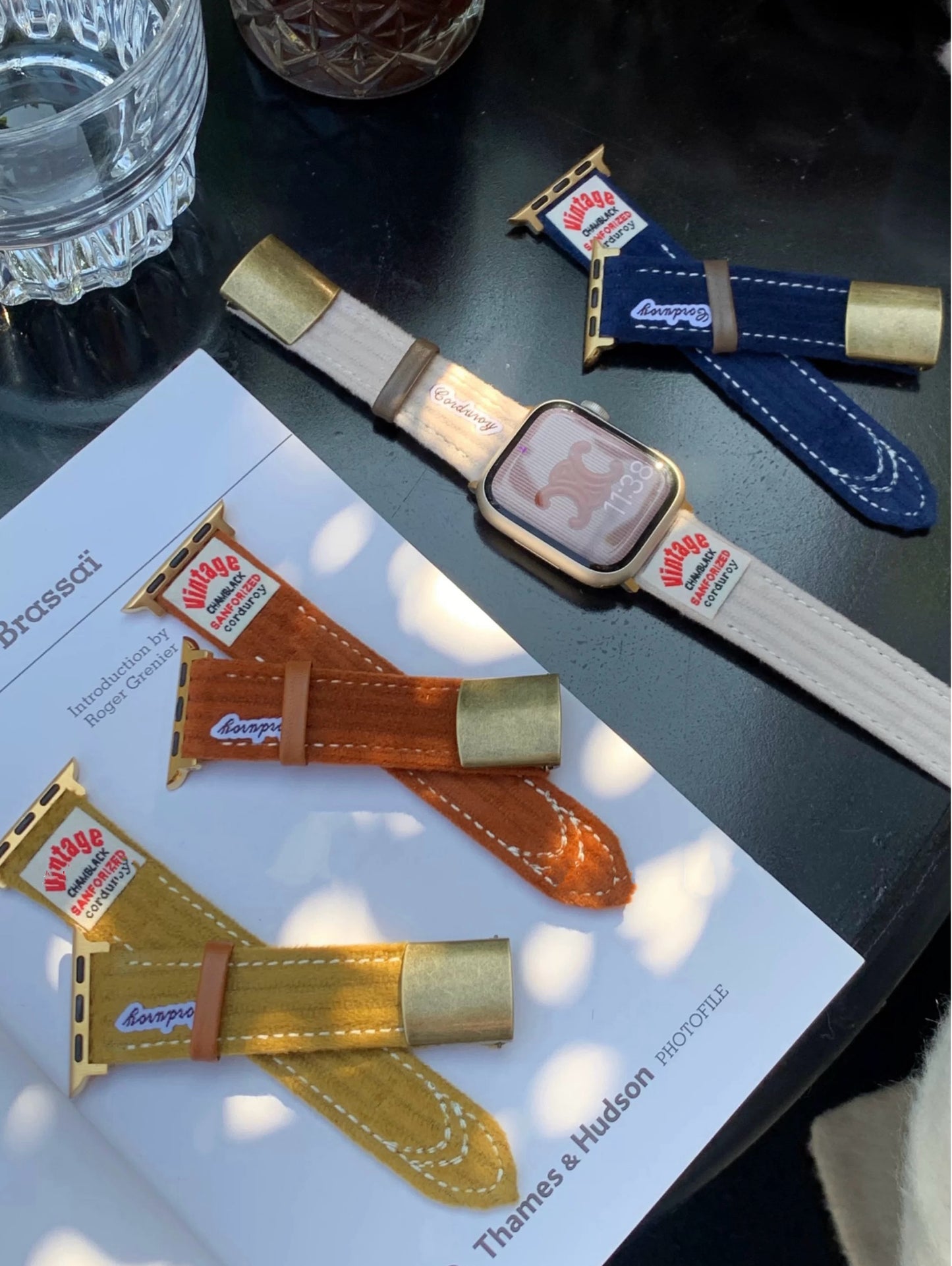 Fluffy Vintage Style Apple Watch Band モコモコビンテージ風AppleWatchバンド R02062