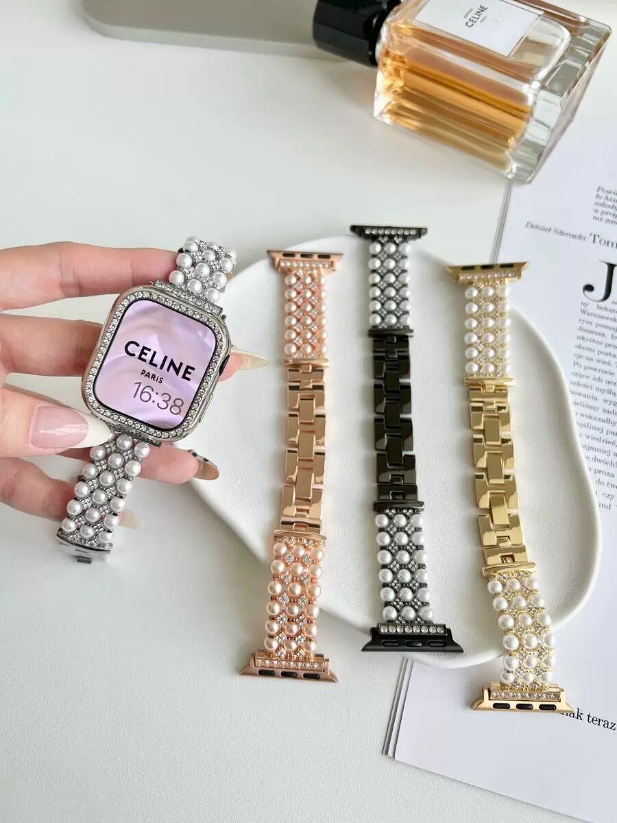 Skinny Shining Pearl Apple Watch Band スキニーキラキラパールApple Watchバンド R01292