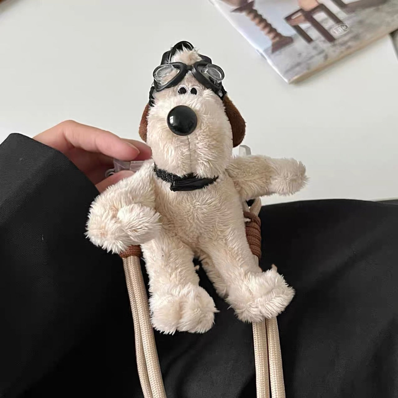 Pilot Fluffy Dog iPhone Strap with iPhone case パイロットワンちゃんストラップとチェックスマホケース R01430