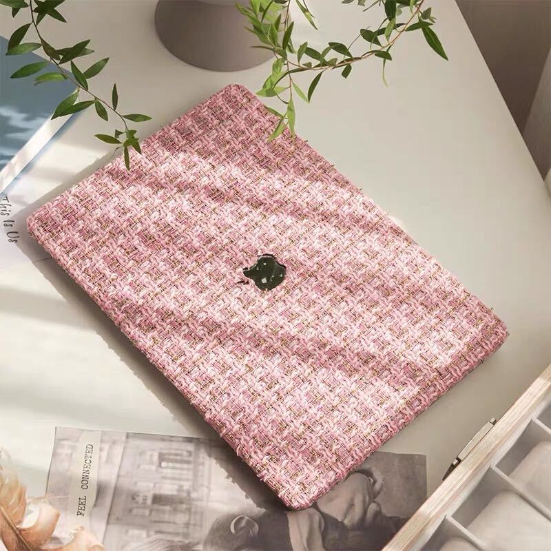 Pink Tweed MacBook Cover ピンクツイードMacBookカバー R01416