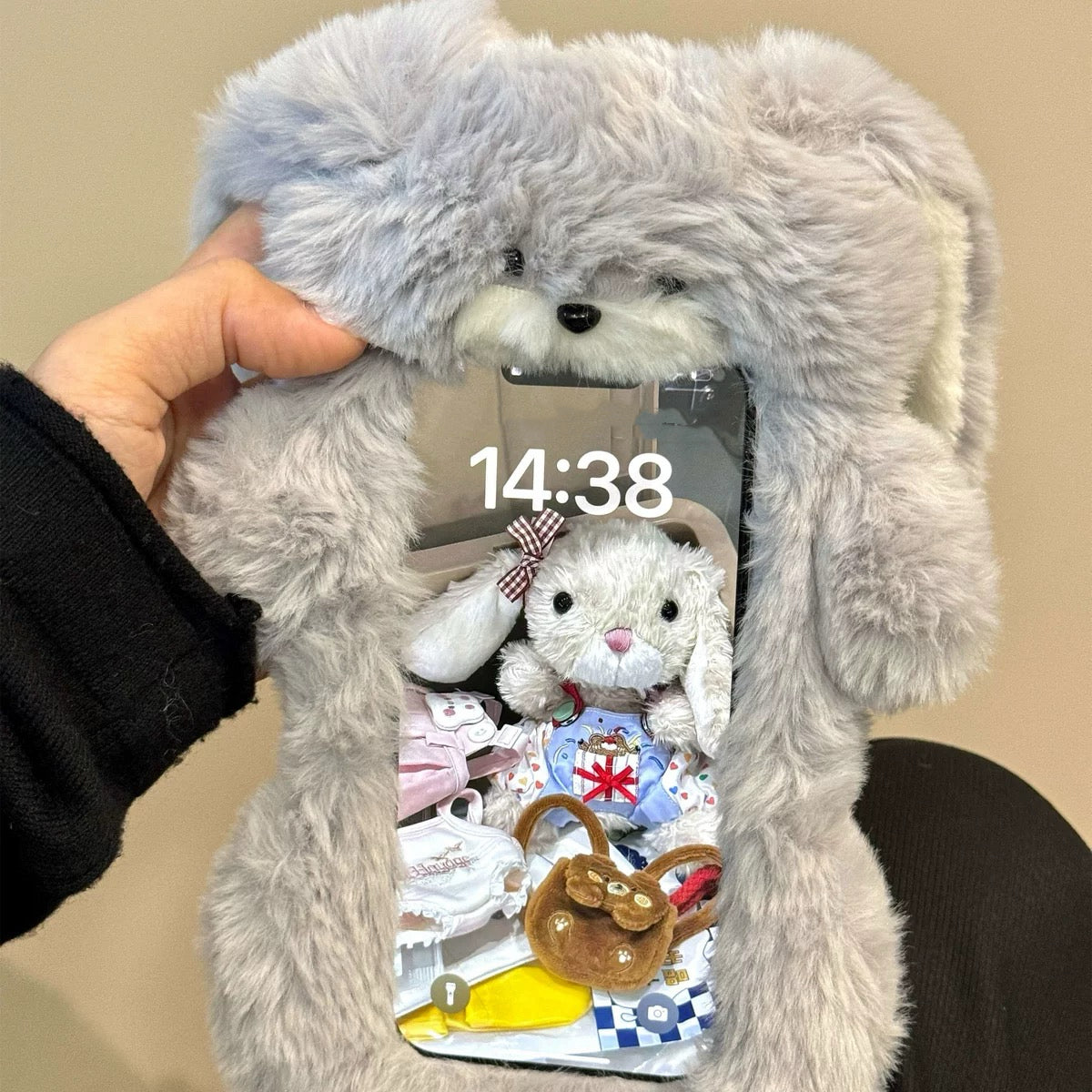 Fluffy Rabbit iPhone case モコモコウサギスマホケース R02041
