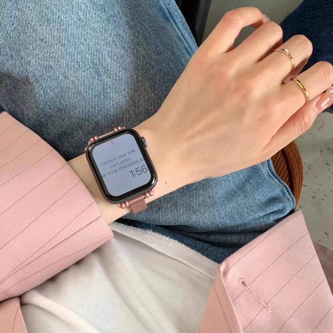 Pink Skinny Apple Watch Band ピンクスキニーAppleWatchバンド　R01235