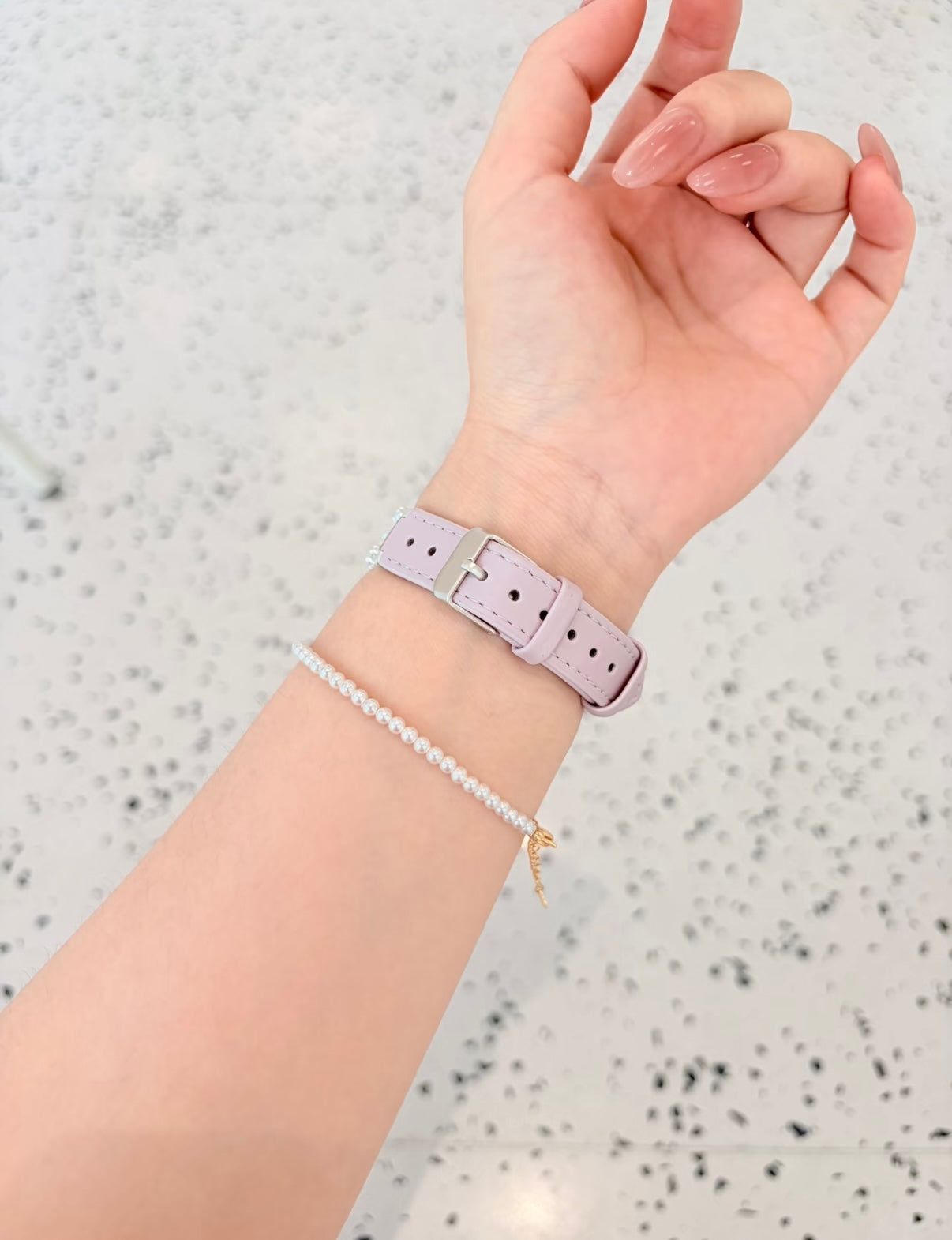 Star ＆Pearl Leather Style Apple Watch Band　 スター＆パールレザースタイルAppleWatchバンド　R02163