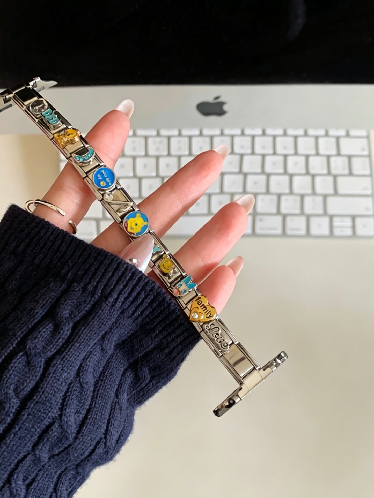 Italian Modular Bracelet Apple Watch Band　 イタリアンチャームブレスレットAppleWatchバンド　R02155