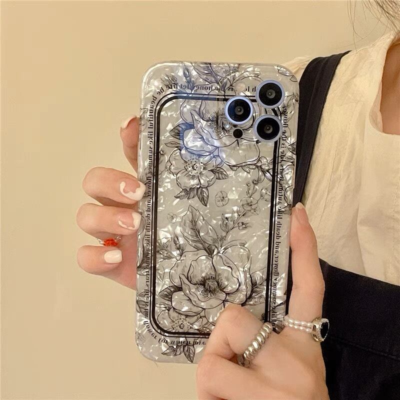 Shell & Flower iPhone case 貝殻とお花のスマホケース　R013645