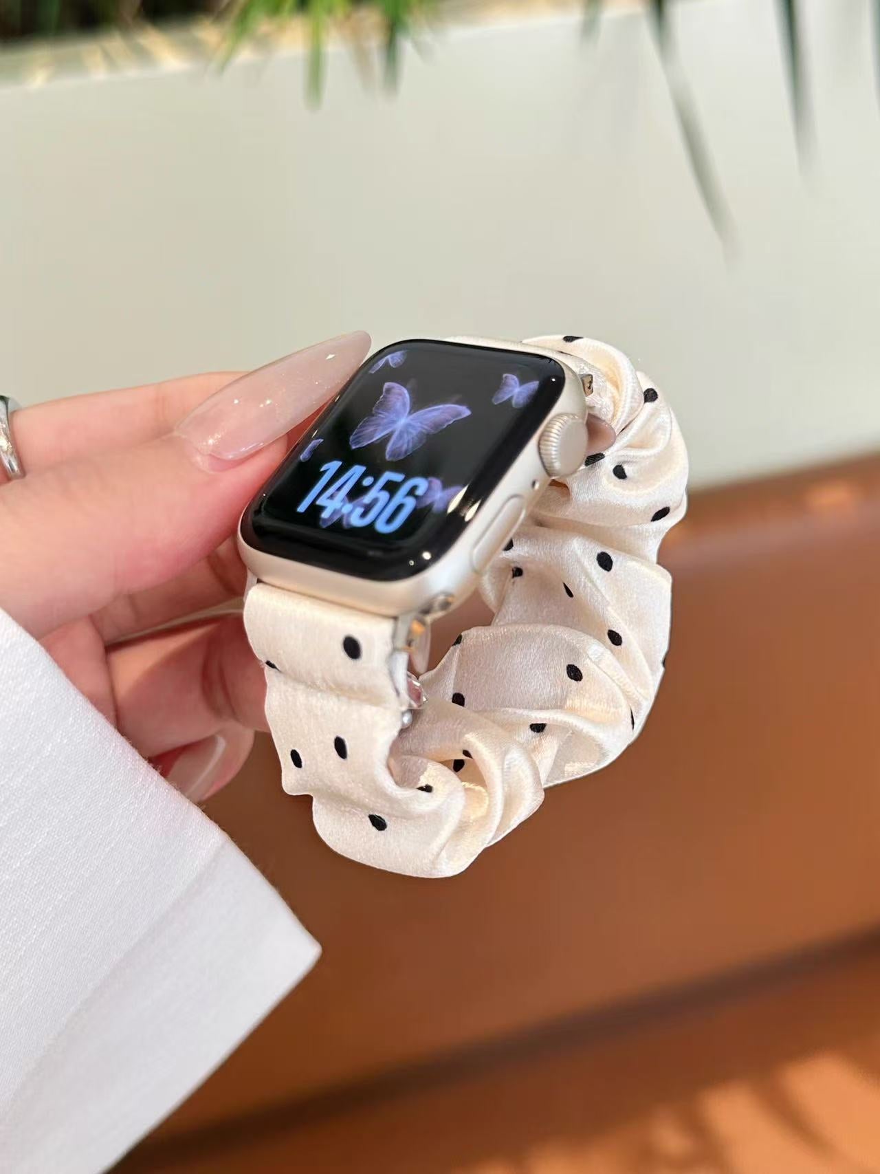 Dot Scrunchie Apple Watch Band　 ドットシュシュ風AppleWatchバンド　R02146
