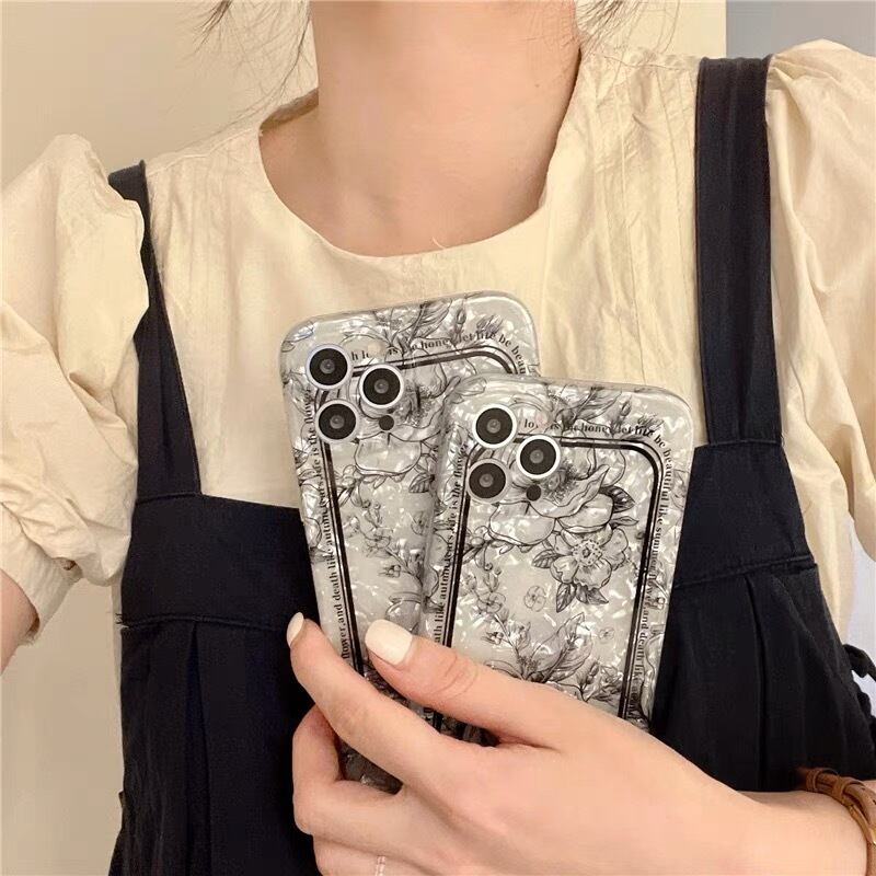 Shell & Flower iPhone case 貝殻とお花のスマホケース　R013645