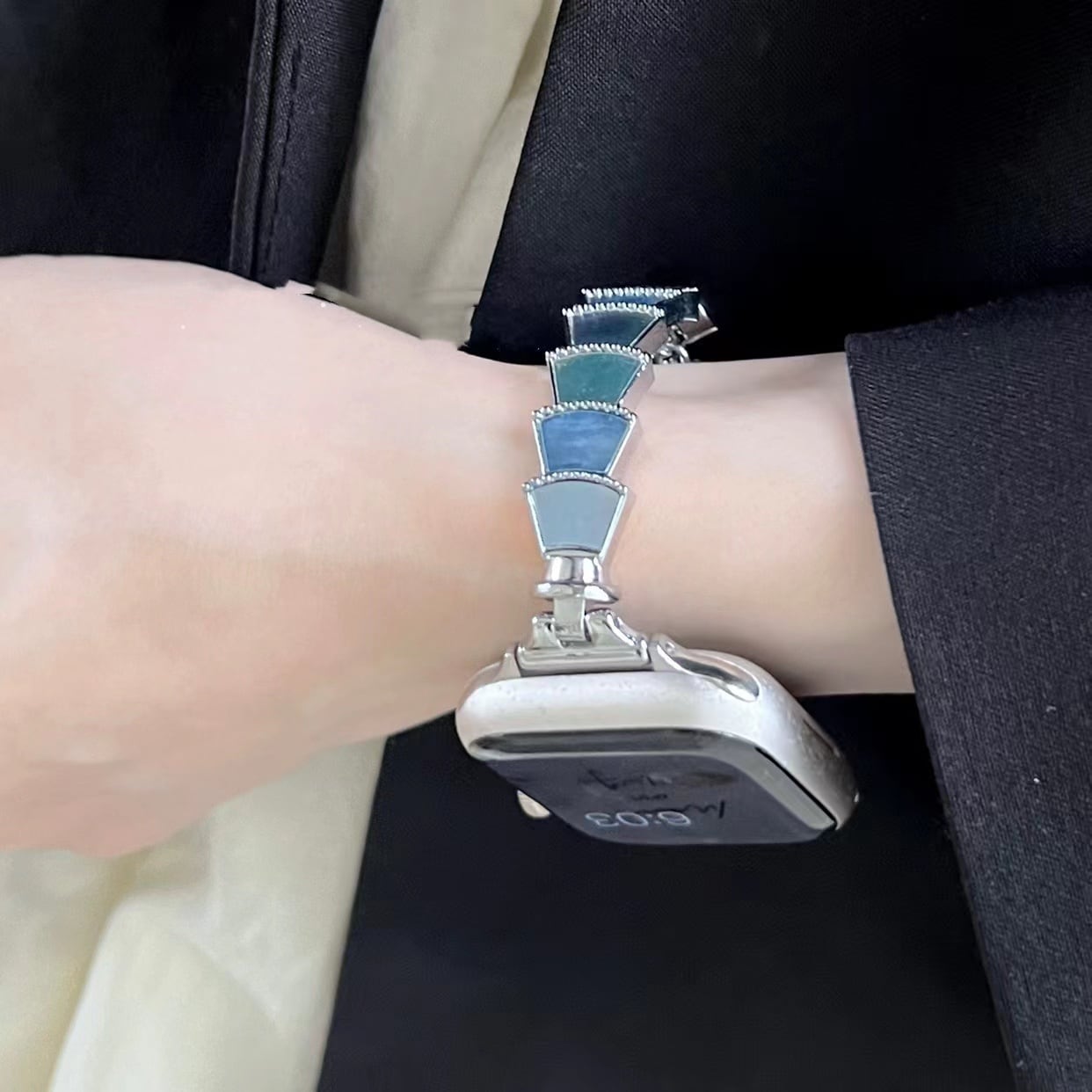 Mother of pearl Bracelet Apple Watch Band シェルのブレスレット風アップルウォッチバンド　R01273