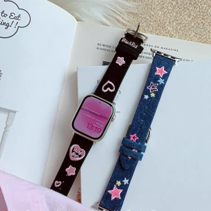 Cute Denim Apple Watch Band かわいいデニムApple Watch バンド　R01407