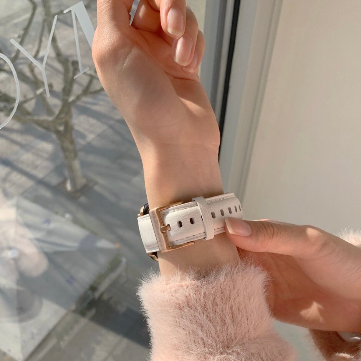 Simple Leather Apple Watch Band シンプルレザーアップルウォッチバンド R01281