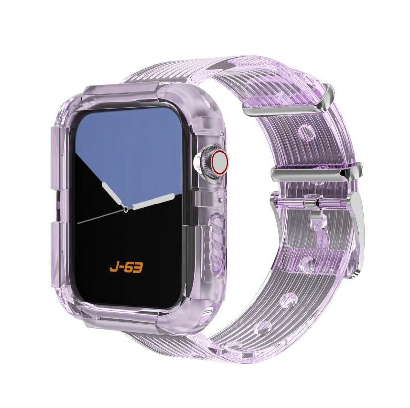 Purple Clear Sporty Casual Apple Watch Band パープルクリアスポーティーカジュアルアップルウォッチバンド AWB0055