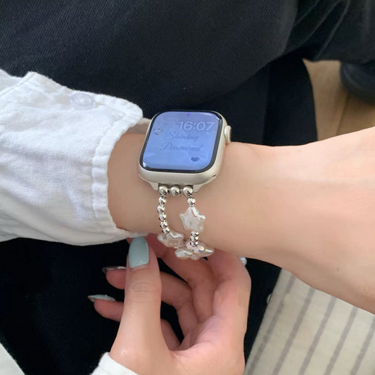 Star Pearl Bracelet Apple Watch Band　 スターパールブレスレット風AppleWatchバンド　R02100