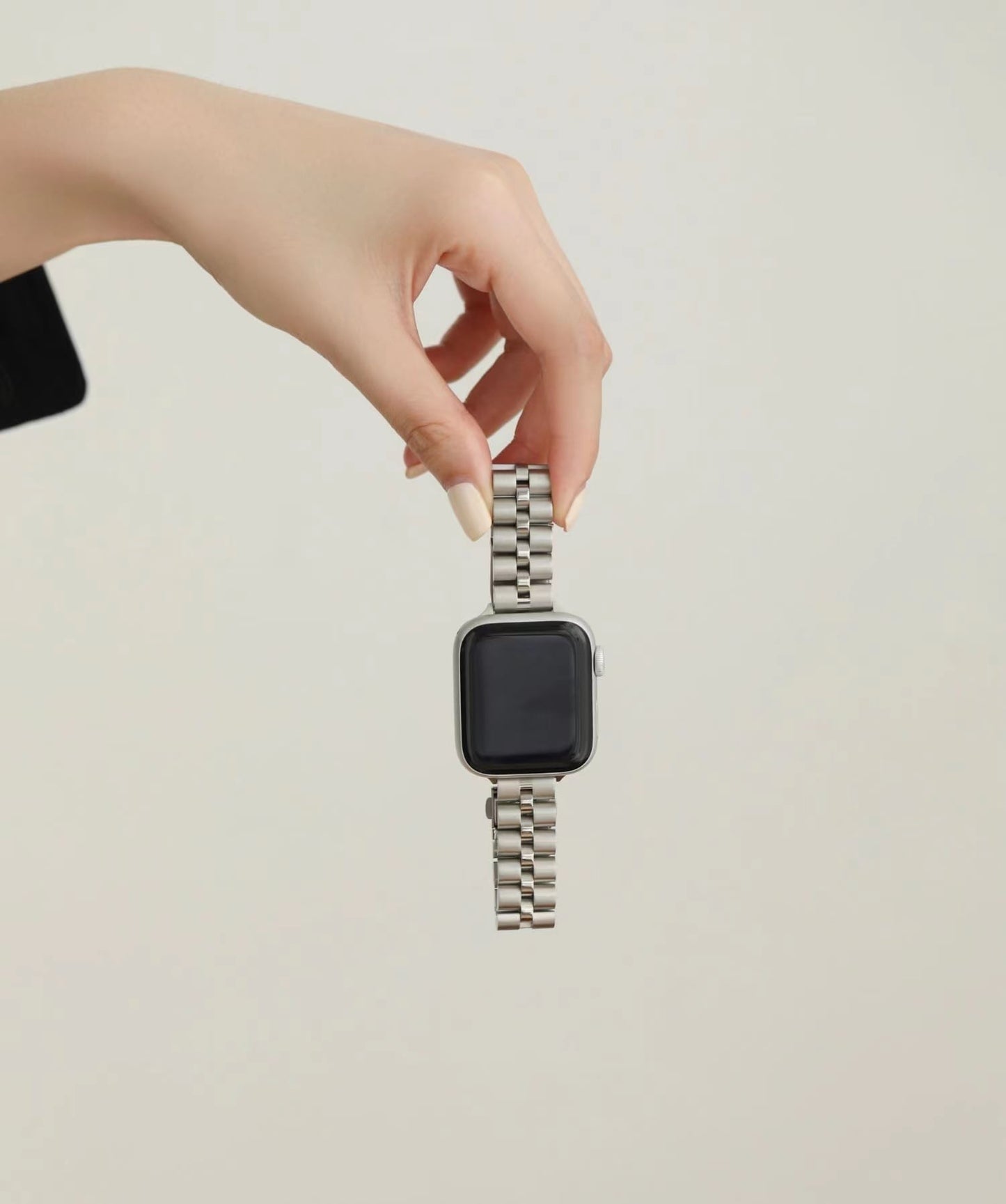 Silver & Black Simple Apple Watch Band　R01177