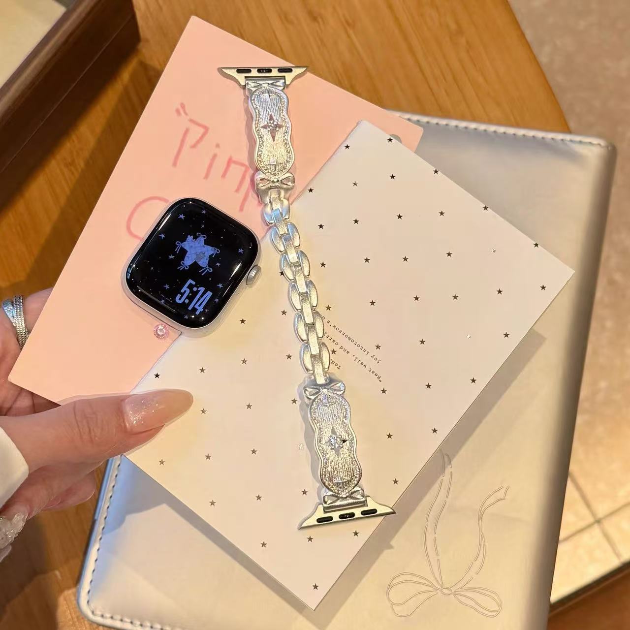 Star Shining Bracelet Style Apple Watch Band　 スタ－キラキラブレスレットスタイルAppleWatchバンド　R02162