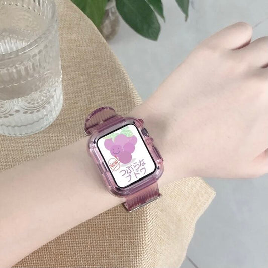 Purple Clear Sporty Casual Apple Watch Band パープルクリアスポーティーカジュアルアップルウォッチバンド AWB0055