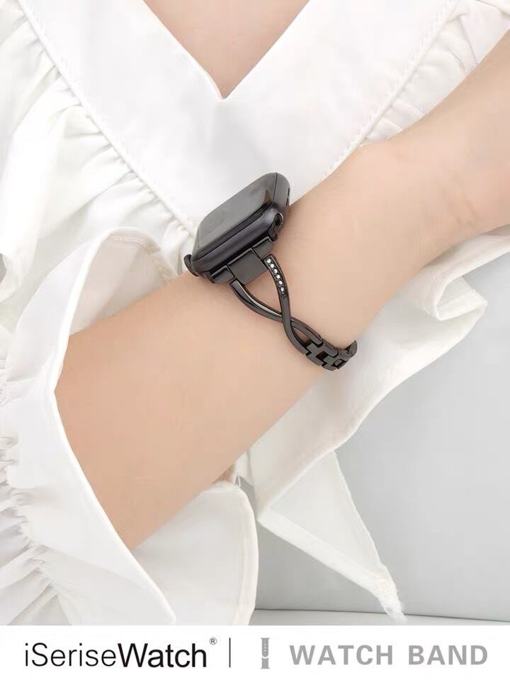 ブラックチェーンのApple Watch Band アップルウォッチベルバンド  AWB0060