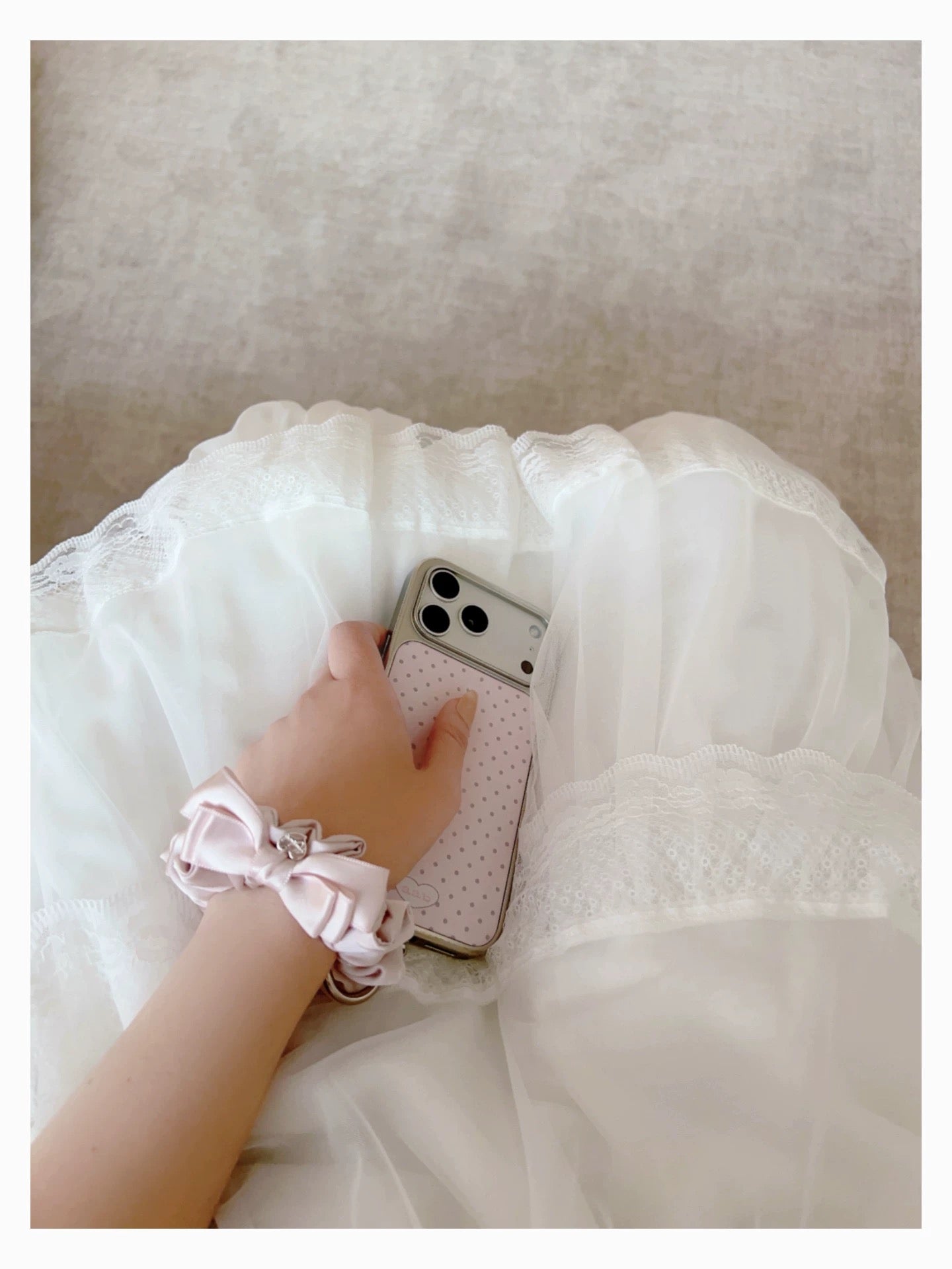 Scrunchie Phone Accessory シュシュスマホアクセサリー　R02148
