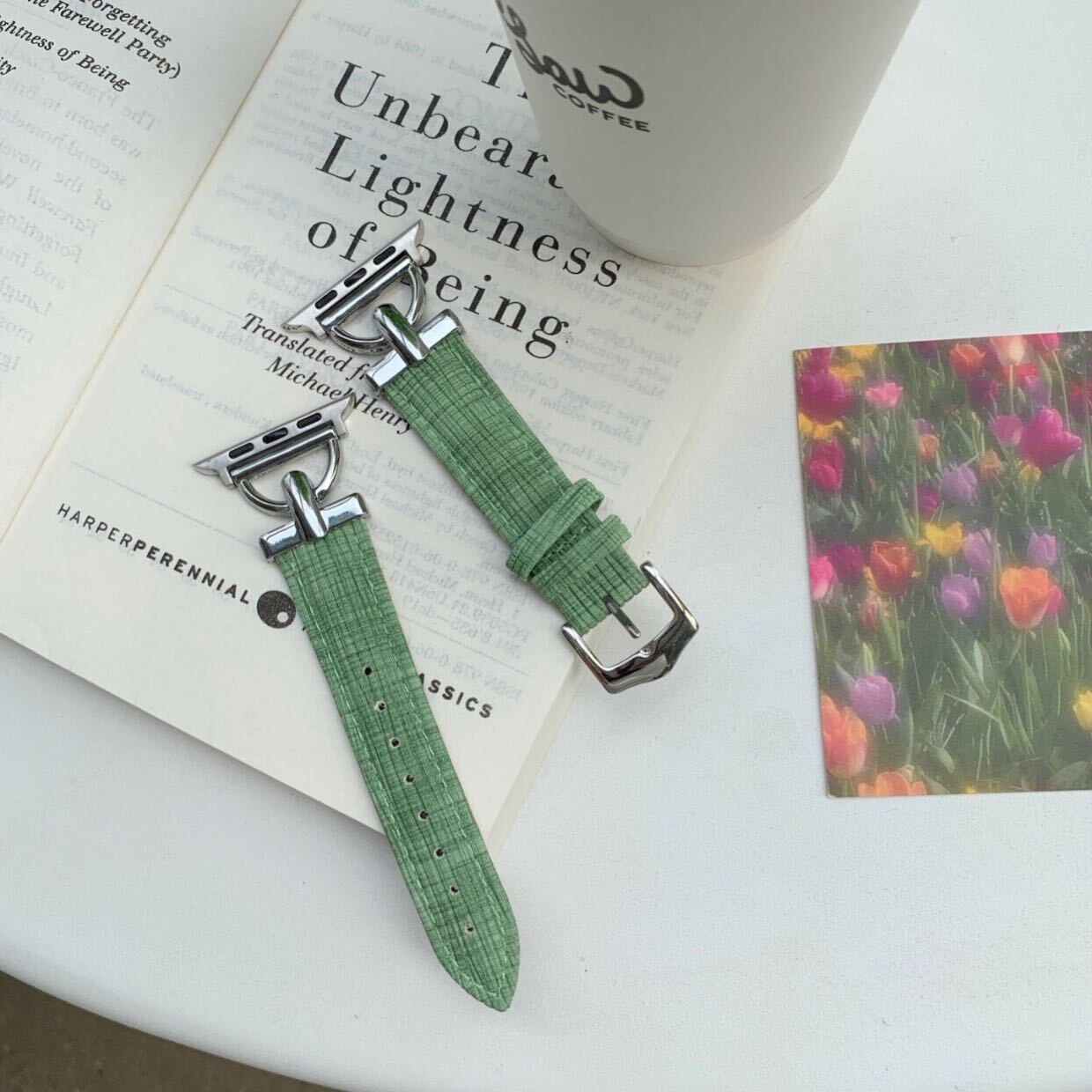 Light Color Leather Apple Watch Band ライトカラーレザーApple Watchバンド　R01265