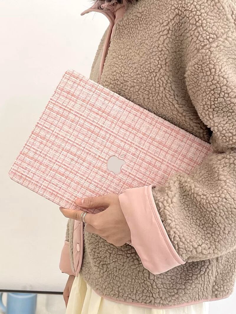Pink Tweed MacBook Cover　ピンクツイードMacBookカバー　　R01445