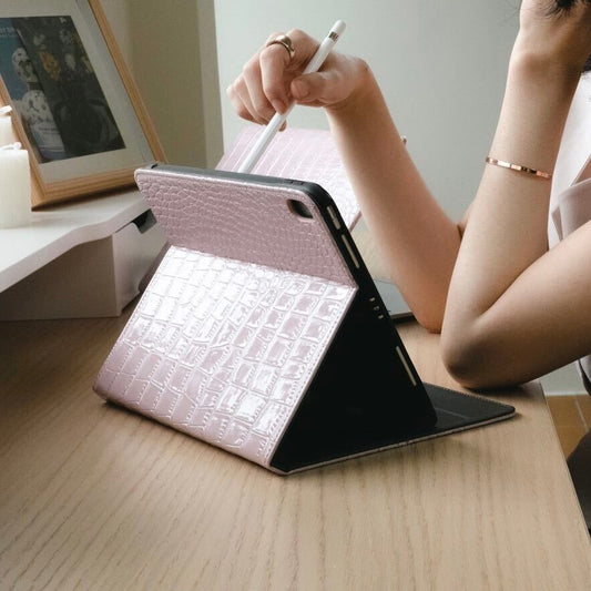 Pink Leather iPad case ピンクレザーiPadケース　R01267