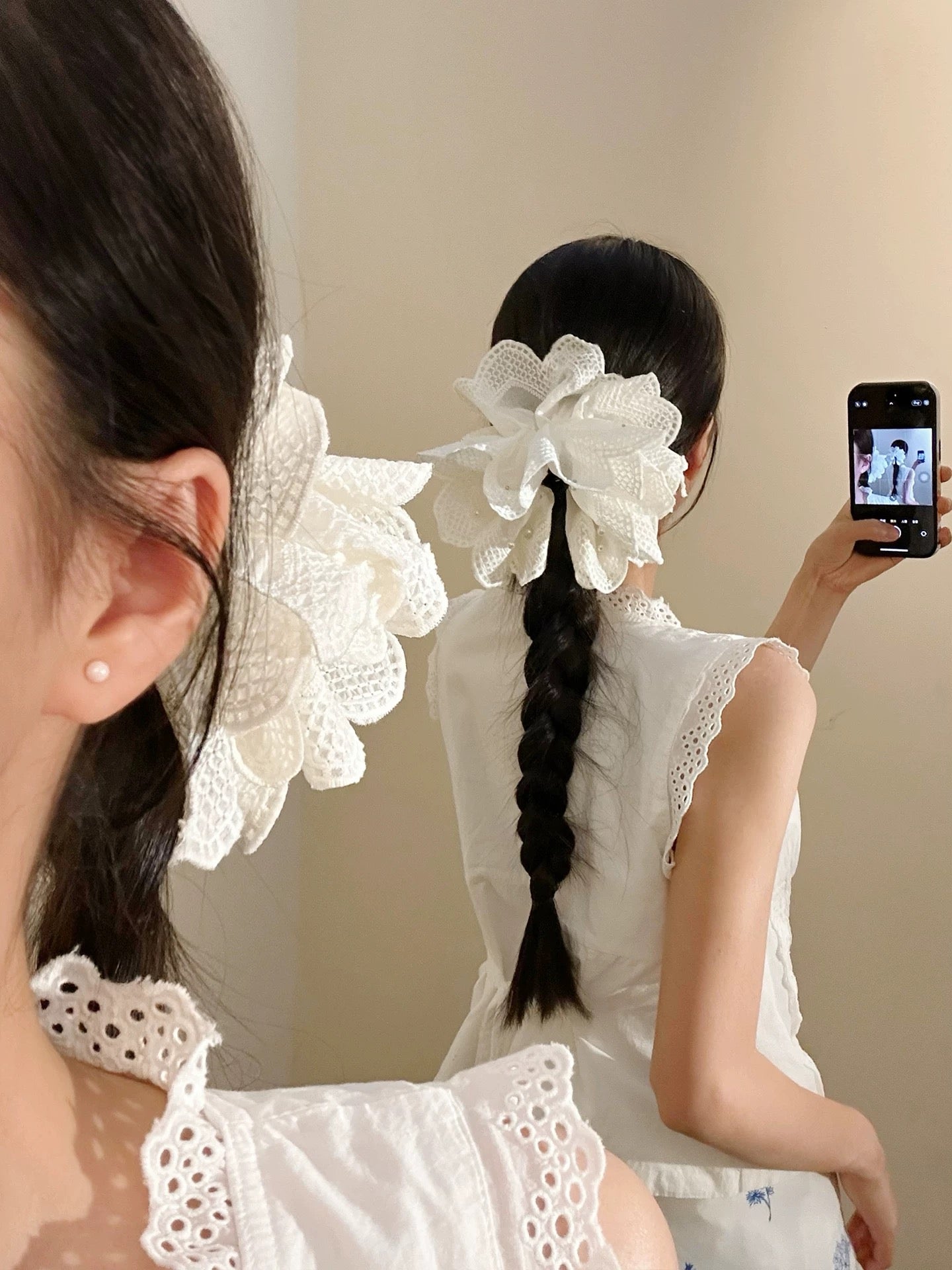“Lace Flower “ Hair Clip ”レースフラワー”ヘアークリップ　R02138